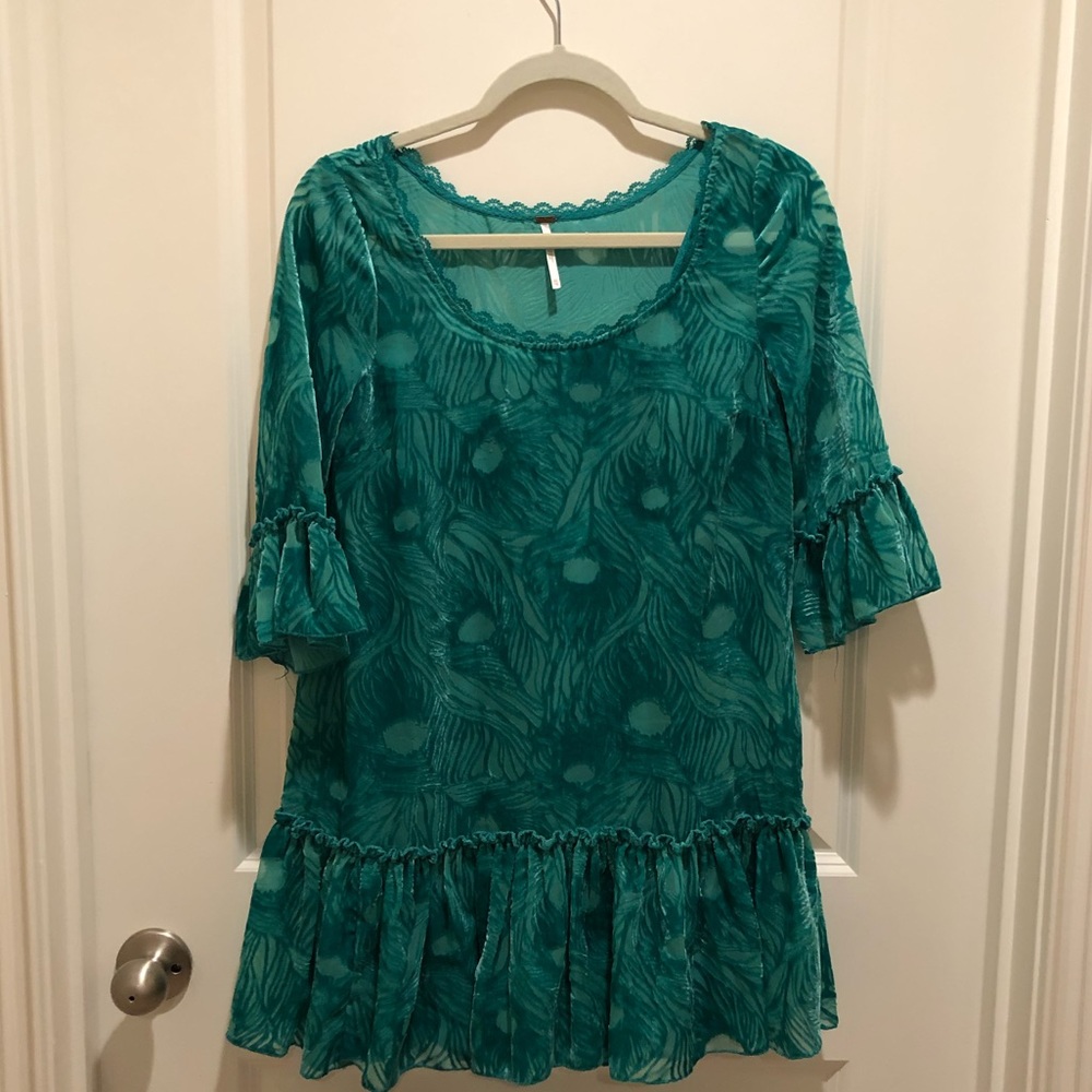 Free People Burn Out Velour Circles Tunic